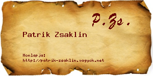 Patrik Zsaklin névjegykártya